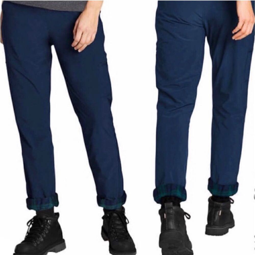 Eddie Bauer Women’s 12 Navy Jogger Pants Fleece Lined Cargo Hiking